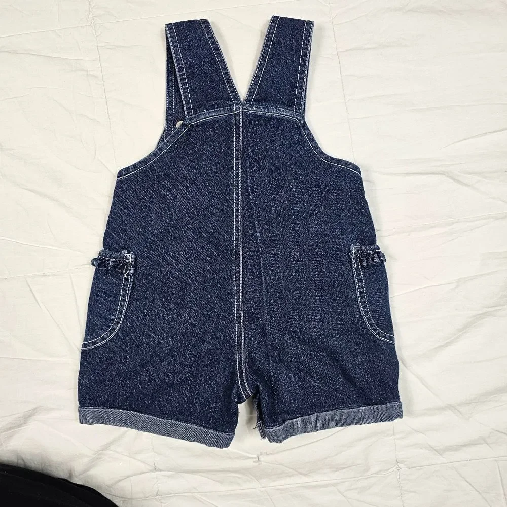 Carhartt Blue Denim Overall Shorts Girl's‎ Size 12M